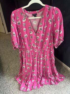 torrid Hot Pink Floral Mini Dress